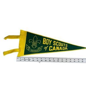 Boy Scouts of Canada VINTAGE 80s Felt Pennant 17" Be Prepared Loyal Trustworthy